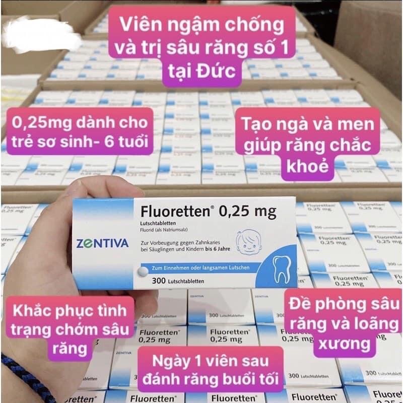 Viên Ngậm Chống Sâu Răng Fluoretten 0.5mg Cho Bé Từ 3 Tuổi