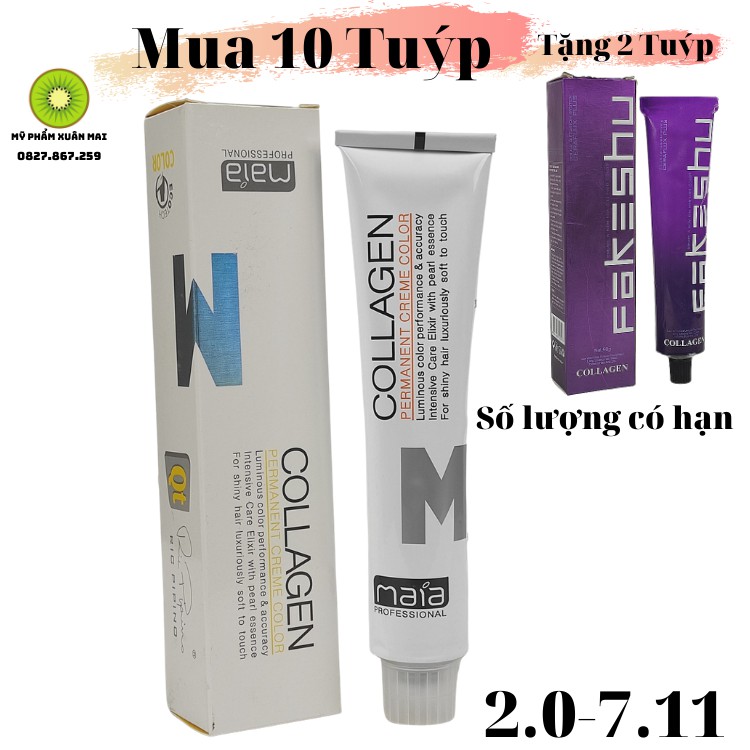 [Mua 10 tặng 2]Màu nhuộm tóc Maia collagen 100ml cho salon từ 2.0-711