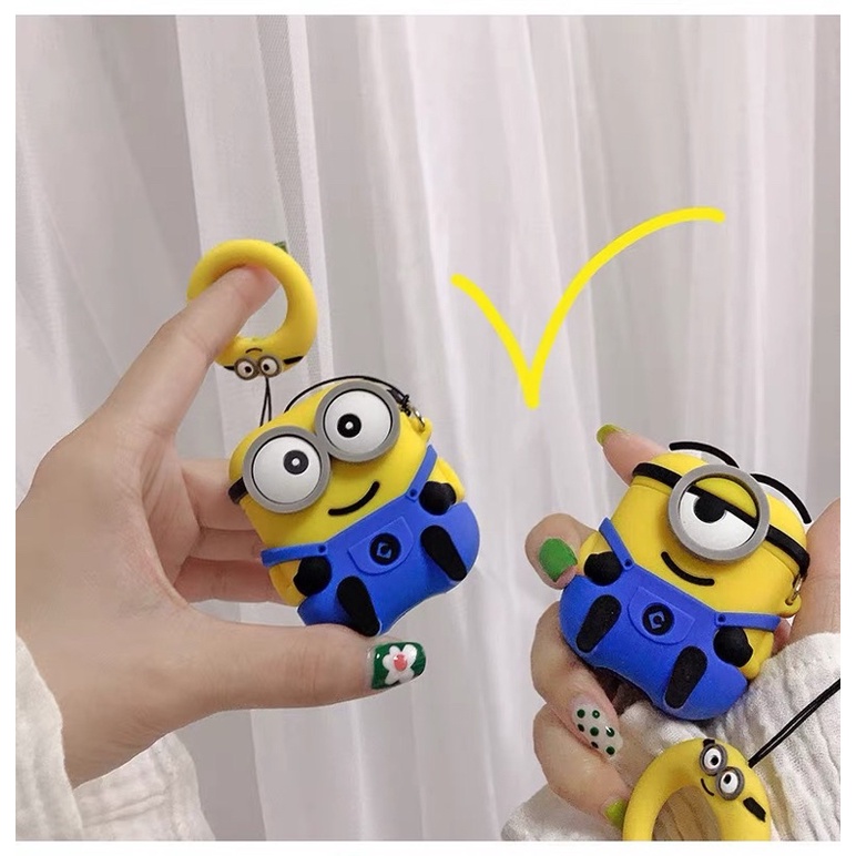 Vỏ bảo vệ tai nghe bluetooth Airpods bằng Sillicone dẻo, ốp Case cute, Airpods 2/pro - MINIONS