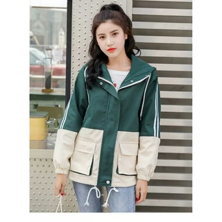 Áo Gió Nam Nữ Hai Lớp Túi Hộp Phối Thân Cao Cấp