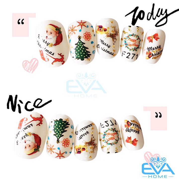 Miếng Dán Móng Tay 3D Nail Sticker Tráng Trí Noel Giáng Sinh F271