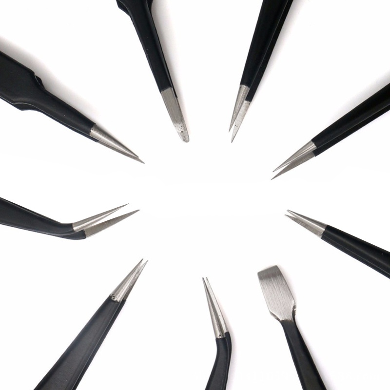 Bộ 9 Nhíp Inox Chống Tĩnh Điện Độ Chính Xác Cao