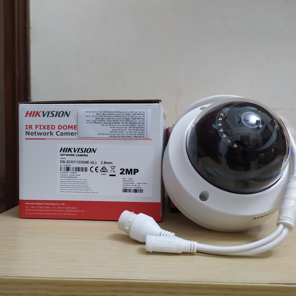 [CHINHS HÃNG] Camera IP Dome 2MP HIKVISION DS-2CD1123G0E-I(L) Hồng Ngoại lên tới 30m