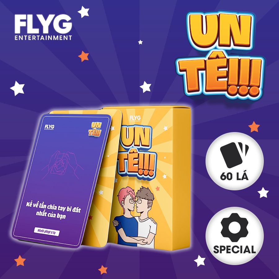 Bộ bài drinking game UNTE cho các cặp đôi hội nhóm đi chơi  gồm 60 lá