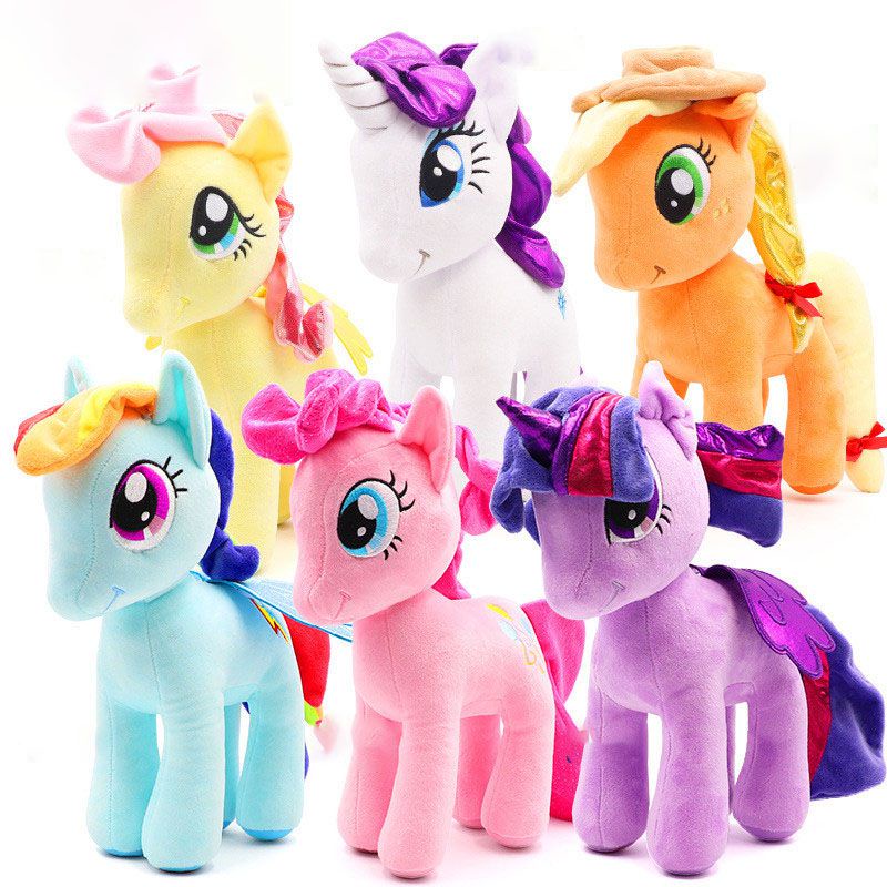 Thú Nhồi Bông Hình Con Ngựa Pony 35cm Màu Hồng