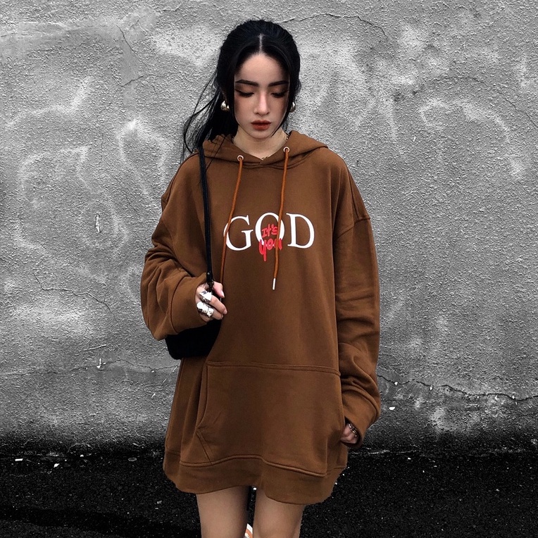 Áo Hoodie BADNOTGOOD NO GOD (Đen/Nâu)