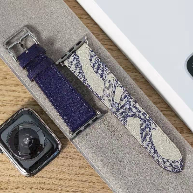 HERMES Dây Da Thay Thế Cho Đồng Hồ Thông Minh Apple Watch 49mm 45mm 41mm 44mm 40mm 42mm 38mm iWatch Series 8 / 7 / 6 / 5 / 4 / 3 / 2 / 1 SE