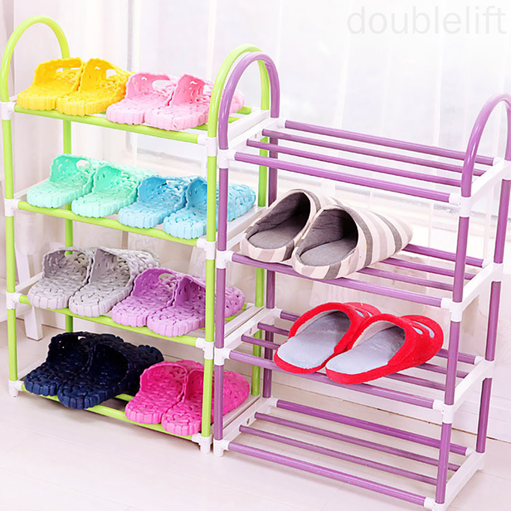 Shoes Rack Organizer Multi-layer Plastic Shoe Stand Doorway Dormitory Storage Shelf Random Color doublelift store