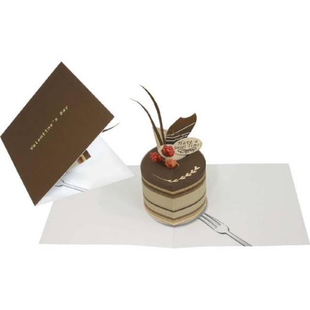 Pop Up Card Chocolate Cake Papercraft