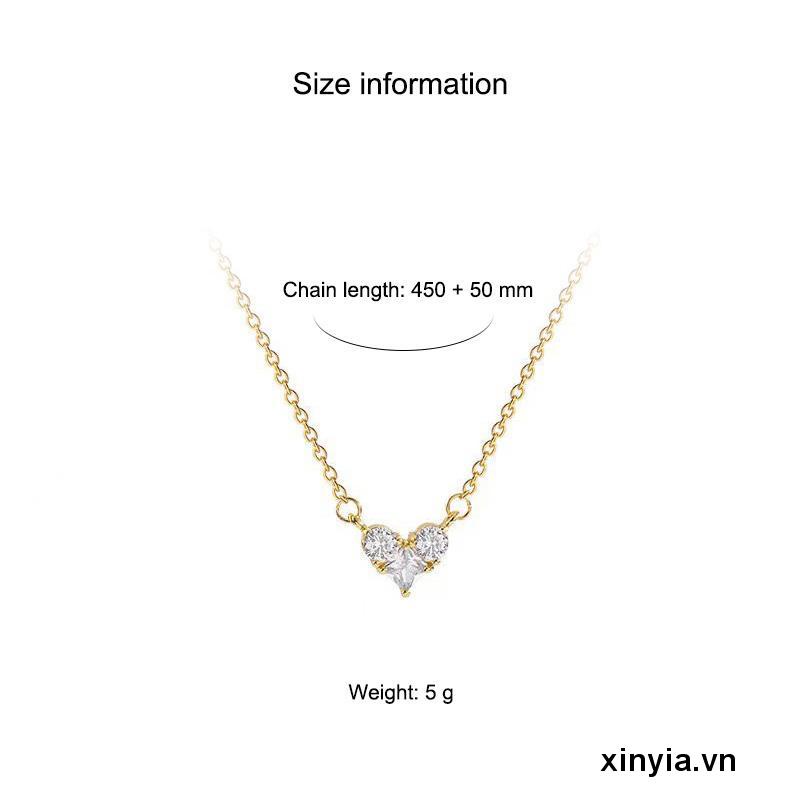 Vòng cổ Mặt Trái Tim Đính Đá Thời Trang Cho Nữ