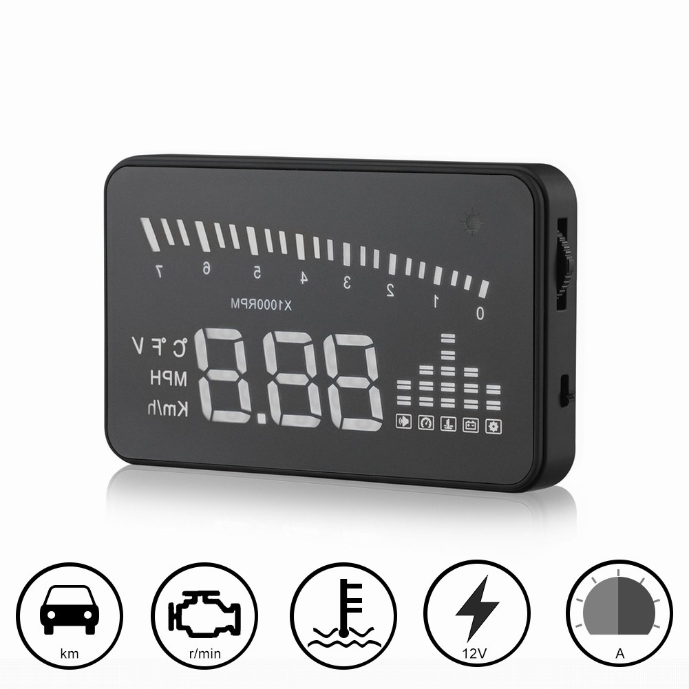 Car HUD X5 Universal 3.5 inch OBD2 Interface Head Up Display Digital Car GPS