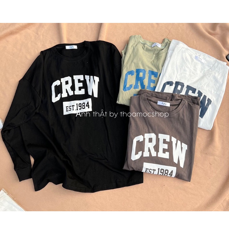 ÁO THUN TAY DÀI IN CHỮ CREW