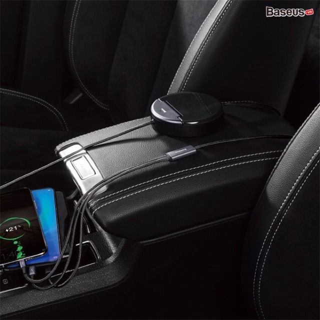 Bộ Dọck sạc tích hợp cáp sạc 3 đầu Baseus Car  (Type-C+Dual USB Port with 3in1 Lightning/ Type C / Micro Cable)