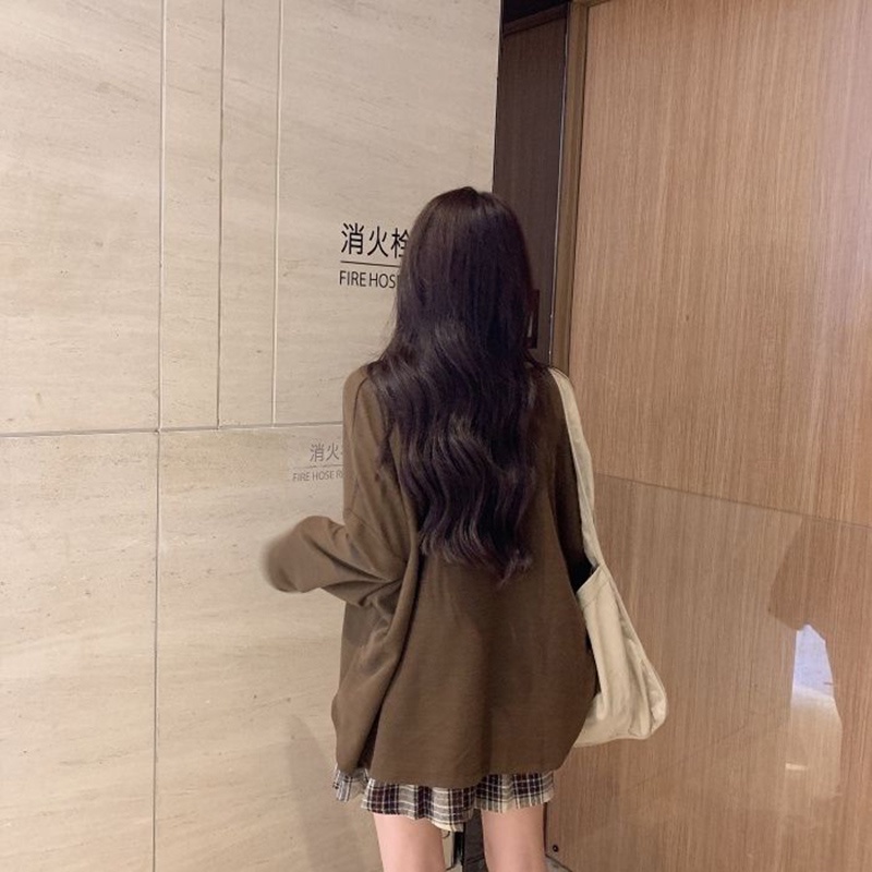 Áo khoác cardigan dệt kim IELGY mỏng dáng rộng dễ phối đồ thời trang xinh xắn cho nữ