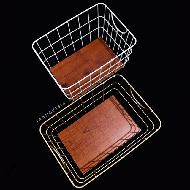 FREE 70K PHÍ SHIP - Giỏ sắt tay nắm tròn