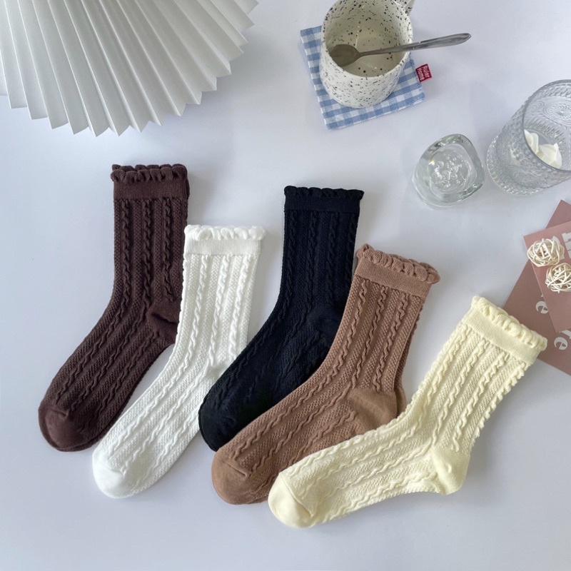 Tất Nữ Cổ Cao - Kitkat Socks, Vớ Lollita Màu Vintage Best Seller - SET41