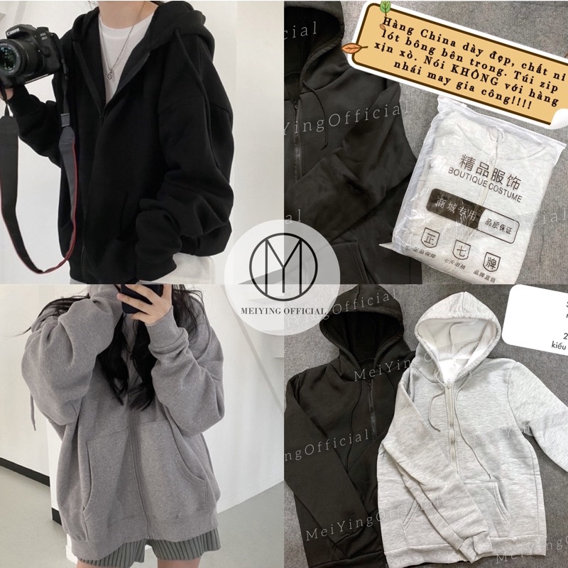 Áo khoác nỉ form rộng (ảnh thật &amp; video), áo khoác thu đông chất nỉ bông, áo nỉ hoddie nữ