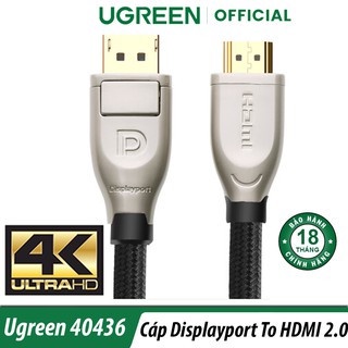 Cáp Chuyển Displayport sang HDMI Ugreen 40435 40436 PD111 ( HDMI 4K60Hz ) Chính Hãng