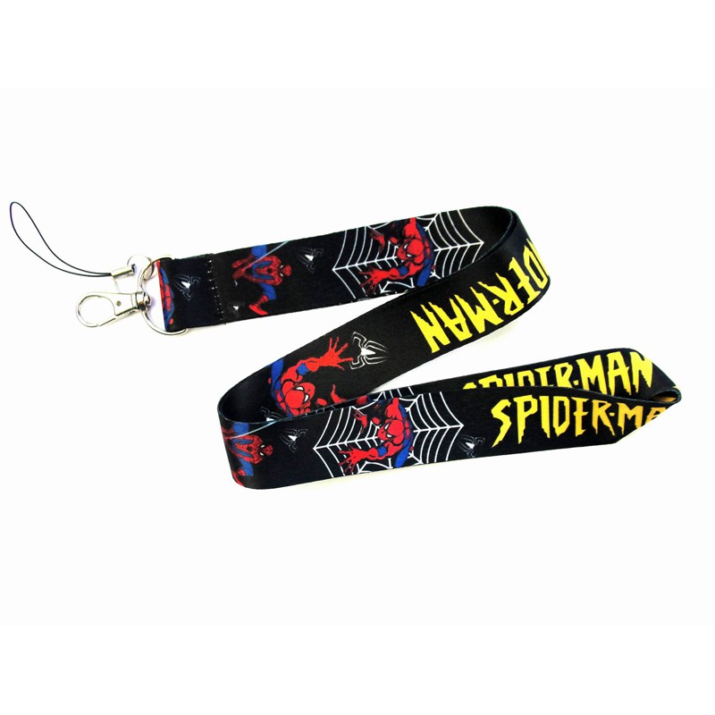 Spiderman Cartoon Lanyard Fashion Neckband Key Lanyards ID Card Gym Sports Phone Clip DIY Sling Lasso Neck Strap Easy Release Buckle