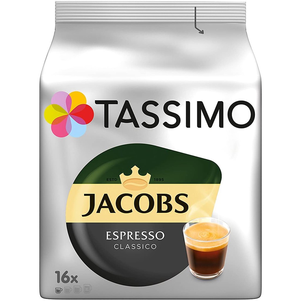 (Máy Tassimo) Cà phê Viên nén Tassimo, Espresso, Latte Machiato, Capuchino, XL Crema Date 5-2022