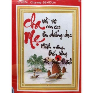 Tranh thêu chữ thập cha mẹ 222874