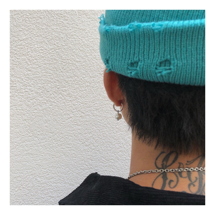 Khuyên tai ngọc trai nhân tạo phong cách hip hop cá tính cho nam và nữ