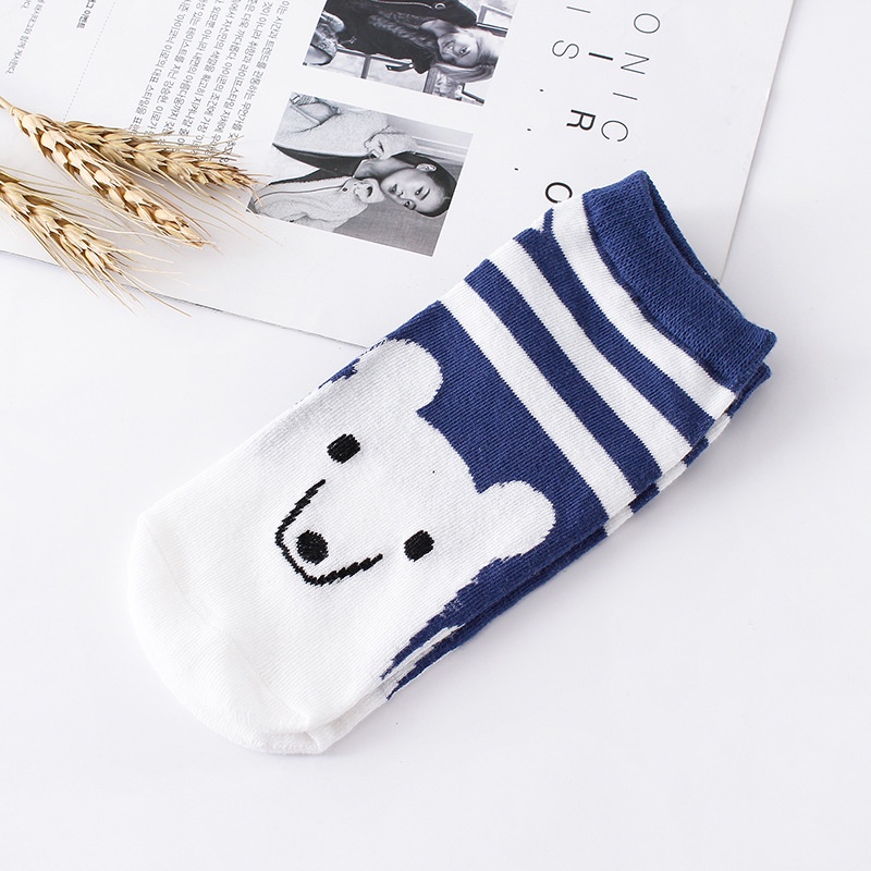 Vớ cotton Ống Ngắn Thẳng Họa Tiết Hoạt Hình Dễ Thương Phong Cách Hàn Quốc Thời Trang Mùa Hè Cho Nữ