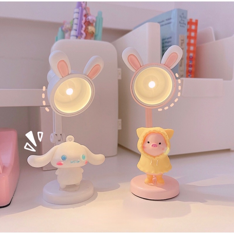 Đèn ngủ mini, đèn để bàn mini hình heo và thỏ ngộ nghĩnh dễ thương