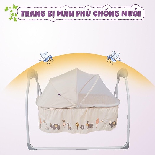 Nôi rung điện cho bé Mastela SG239, nôi đưa em bé tự động có phát nhạc - Monnie Kids