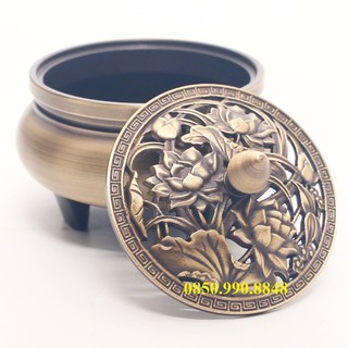 Lư xông trầm hương, Lư đốt trầm hương cao cấp chất liệu đồng nguyên khối - LH15