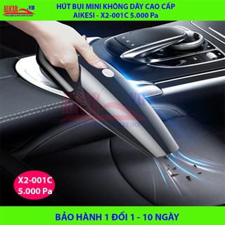 Máy hút bụi cầm tay mini, không dây AIKESI X2-001C Lực hút 5.000pa,Công suất 120w