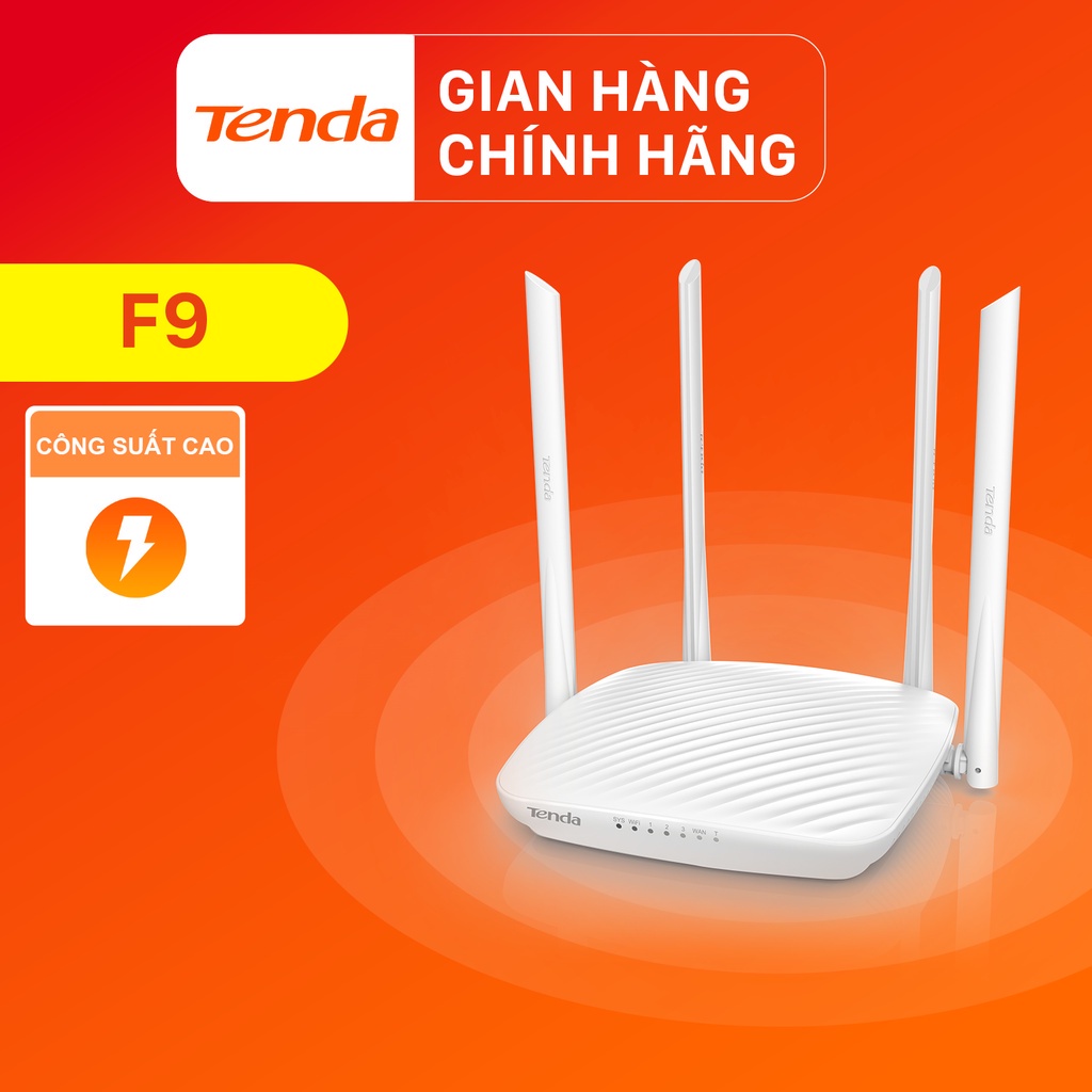 Tenda Thiết bị phát Wifi F9 Chuẩn N 600Mbps - Hãng phân phối chính thức