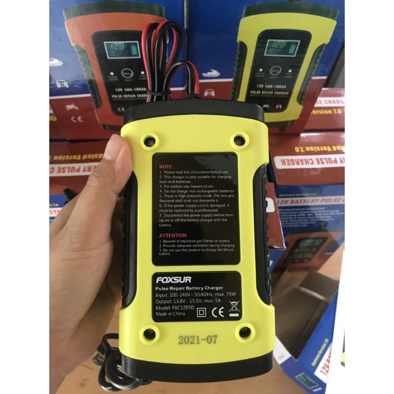 Sạc bình ác quy ô tô xe máy 12v foxsur tự ngắt khi đầy