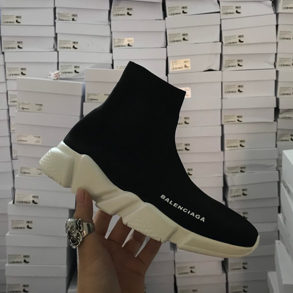 &gt;ẢNH THẬT-HÀNG THẬT&lt; Giày sneaker Balen Speed đế full trắng cao cổ nam nữ