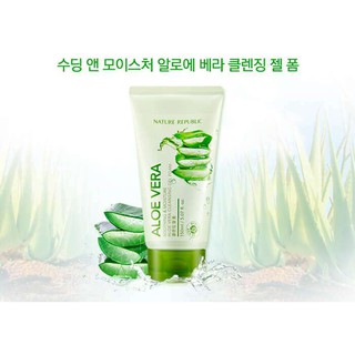 Sữa rửa mặt dạng gel Nature Republic Soothing & Moisture Aloe Vera Cleansing Gel Foam