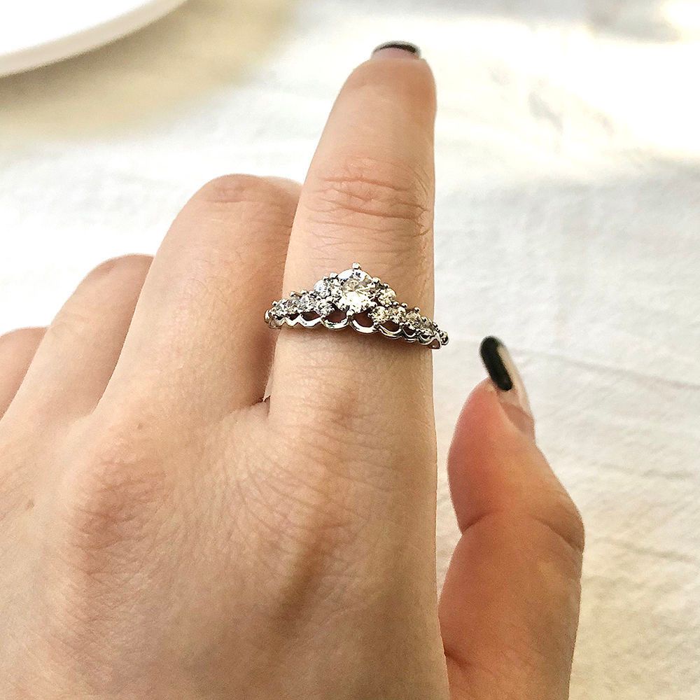 PANDORA Nhẫn Bạc 925 Hình Vương Miện Đính Đá Sang Trọng