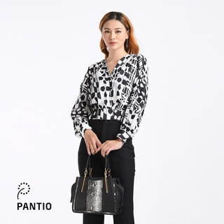 FAS52376 - Áo sơ mi cổ tim bo eo - PANTIO