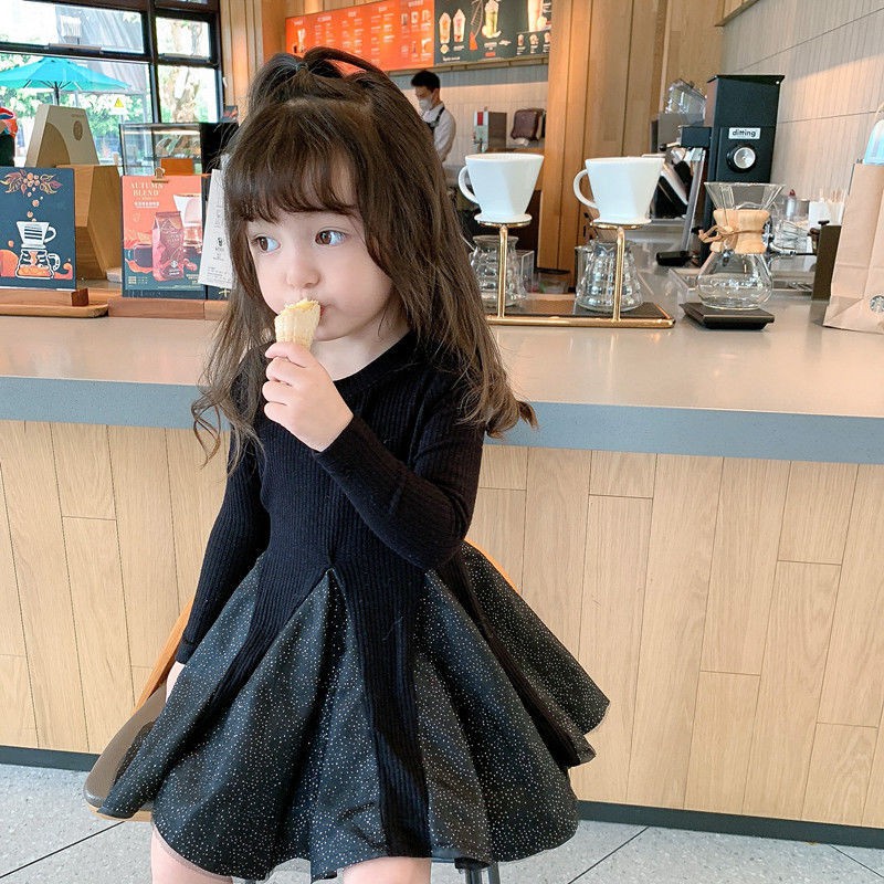 Đầm Xòe Tay Dài Xinh Xắn Dành Cho Các Bé Gái