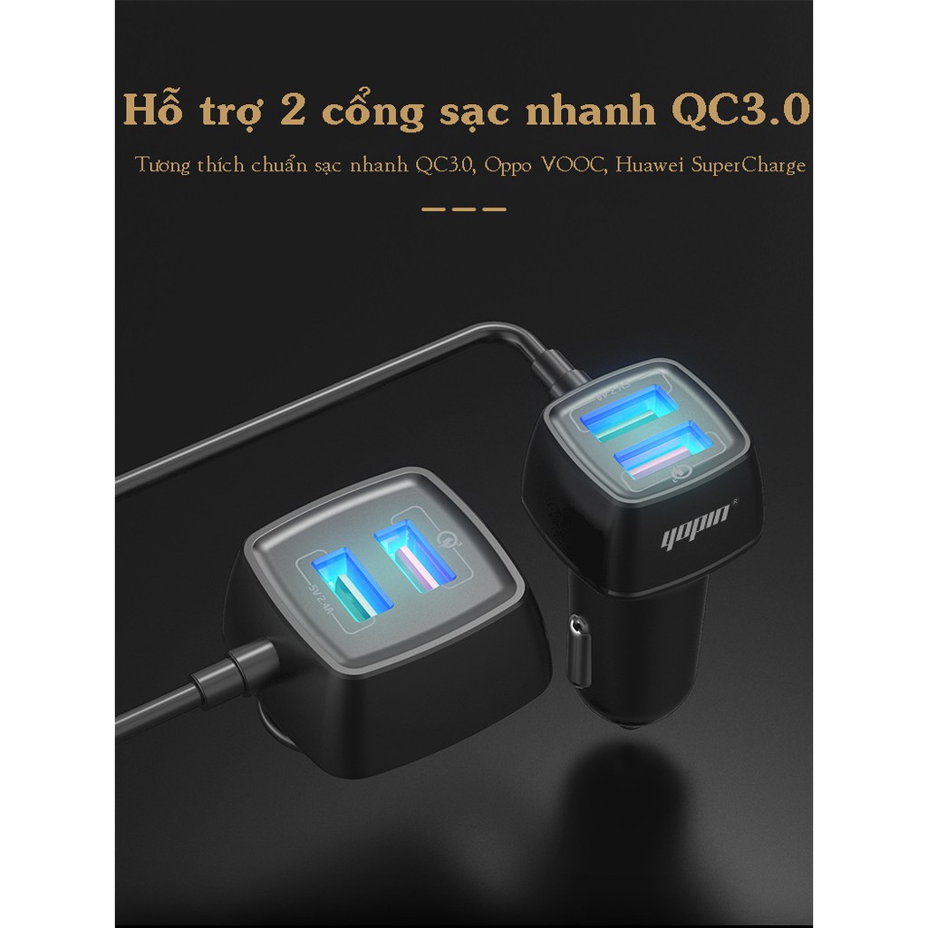 Tẩu sạc chia 4 cổng USB sạc nhanh QC3.0 YOPIN dài 1,5m