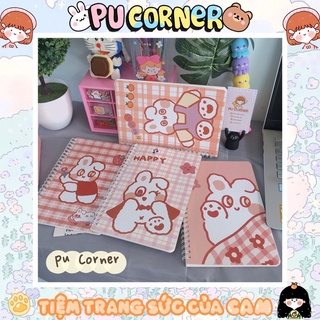 Sổ lò xo 60 trang A5 hình gấu thỏ cute