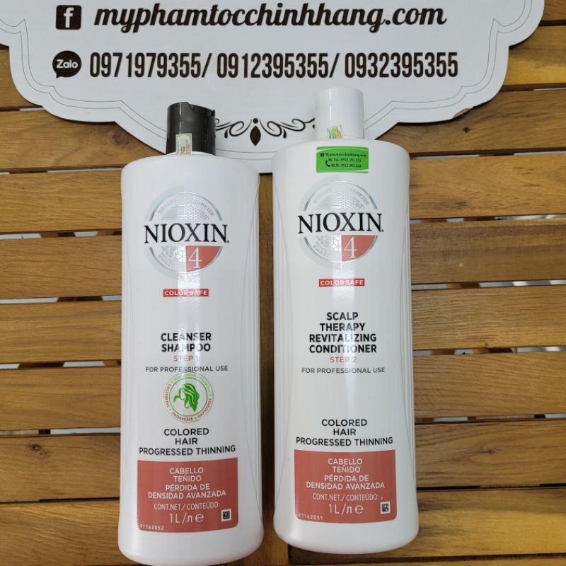 DẦU GỘI XẢ NIOXIN 4 CHO TÓC MỎNG, RỤNG NHIỀU, CÓ LÀM HÓA CHẤT 1000ml