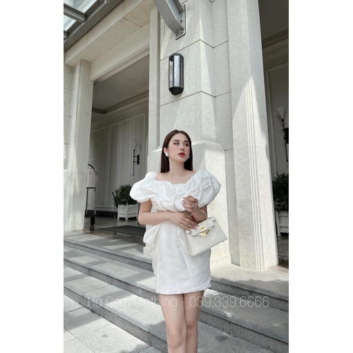 Đầm Trễ Vai Viền Eo Đính Đá