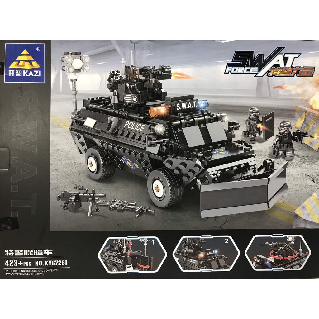 Đồ chơi xếp hình lắp ráp lego xe bọc thép Swat Force siêu ngầu cho bé vui chơi