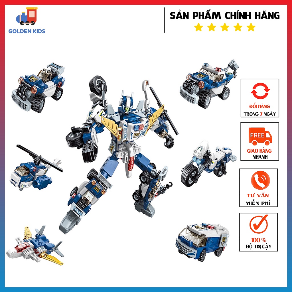 Đồ chơi lắp ráp Qman 41104 Cảnh sát biến hình 453 mảnh ghép- Đồ chơi giáo dục