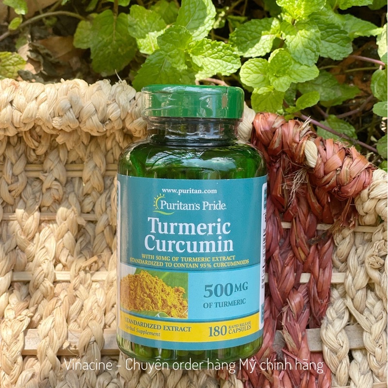 Viên uống hỗ trợ dạ dày Tinh Chất Nghệ Vàng Puritan's Pride Turmeric Curcumin Của Mỹ, 180 viên