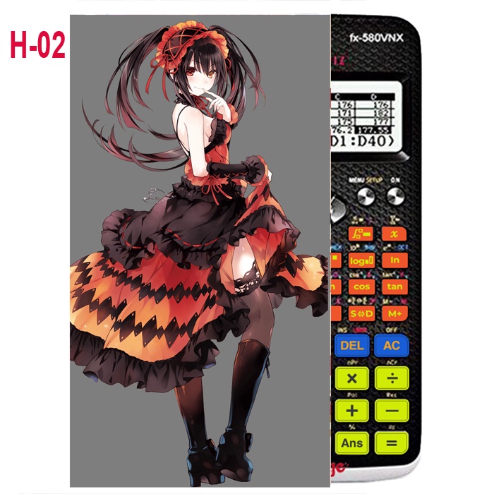 Decal Máy tính CASIO fx570, fx580...anime Date a Live nhân vật Kurumi