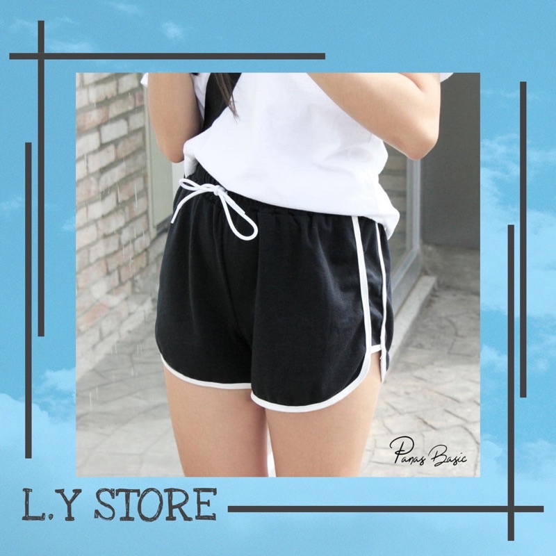 Quần Short Viền Đùi Kẻ Trắng Teen shop Nữ [FREESHIP] 🌸Shorts thể thao dáng ngắn năng động trẻ trung màu đen Ulzzang HOT🌸