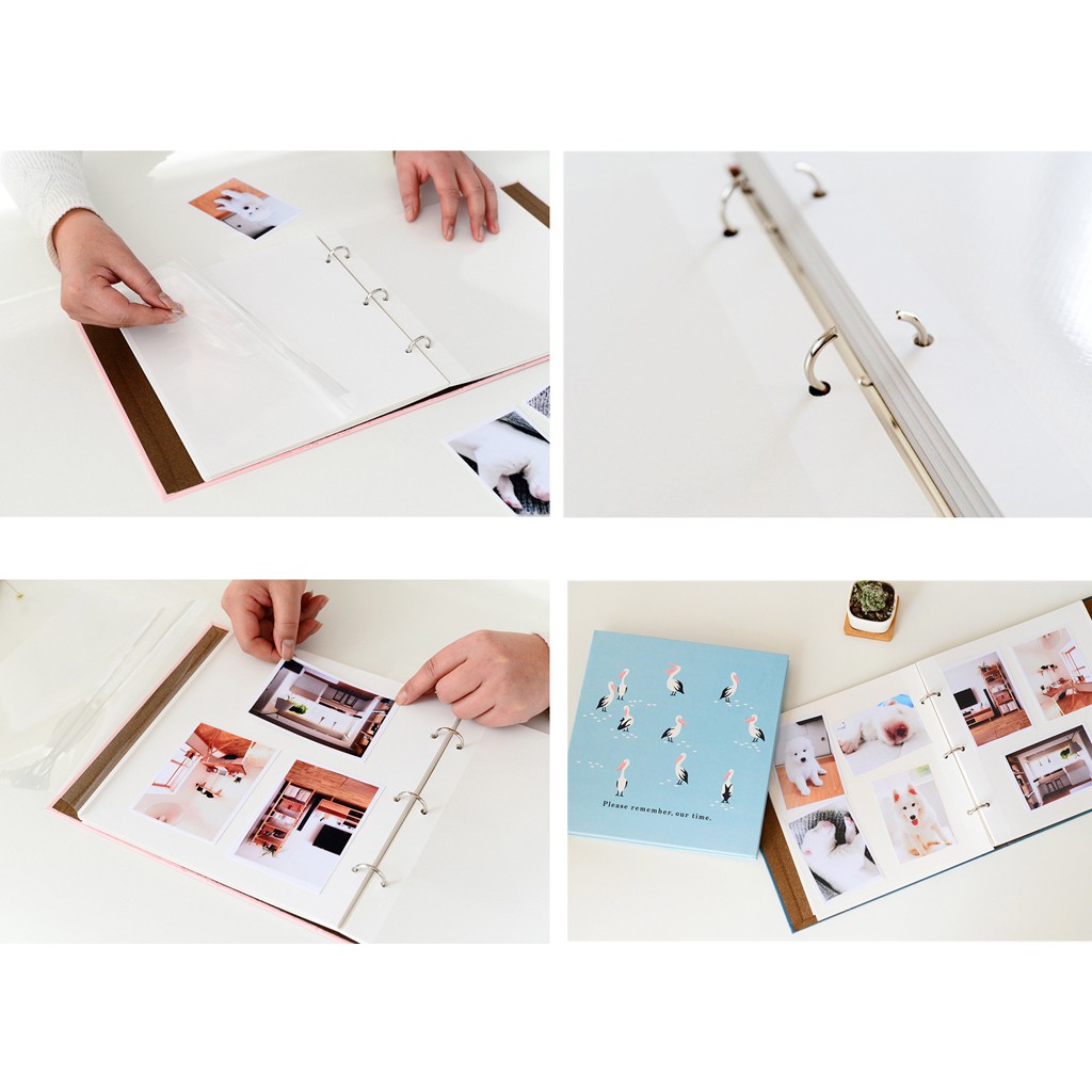 Album Ảnh / Sổ Lưu Niệm Kèm 25 Tờ Giấy In Hình Thủ Công DIY