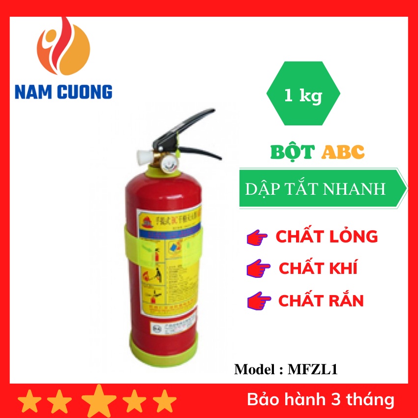 Bình chữa cháy dạng bột ABC 1kg – MFZL1, chất lượng tốt,nhỏ gọn, tiện dụng cho xe hơi, xe tải