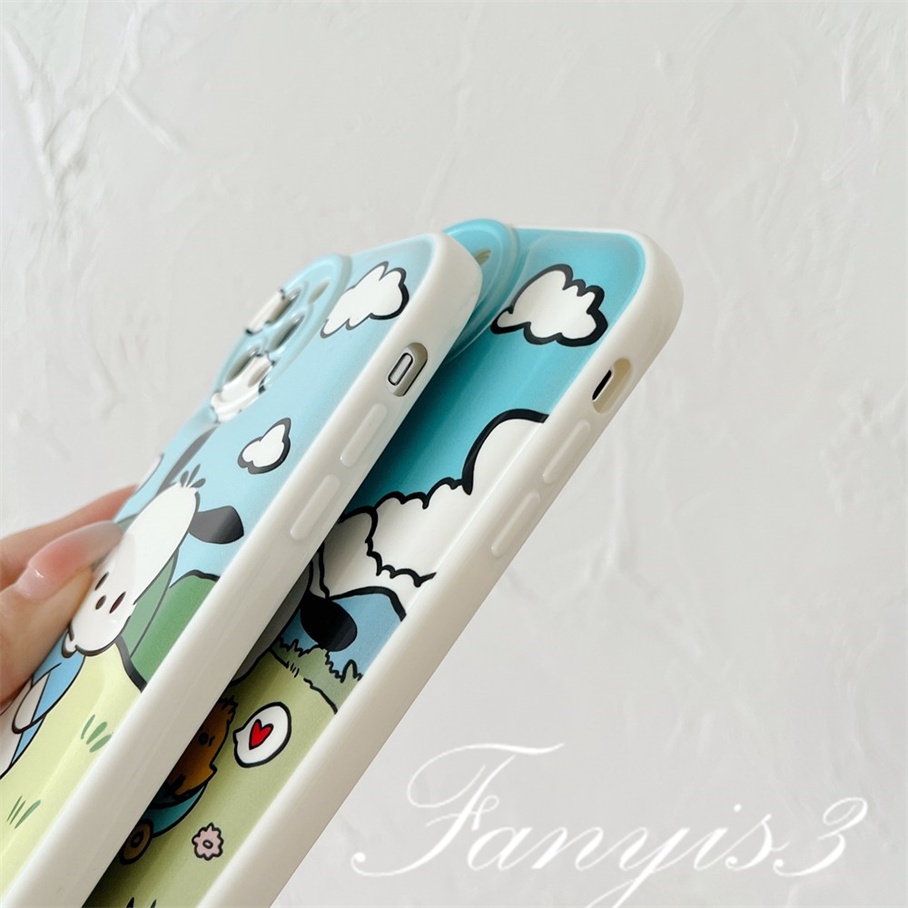 Ốp Điện Thoại TPU Mềm Đệm Khí Hình Cún Hoạt Họa Cho iPhone 14 13 12 11 Pro Max X XR Xs Max 8 7 6 6s Plus SE 2020